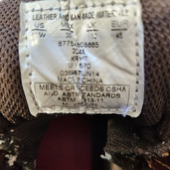 Craftsman Kryptor Men's 11 Wide Brown Steel Toe Waterproof Non Slip Work Boot - Picture 12 of 14